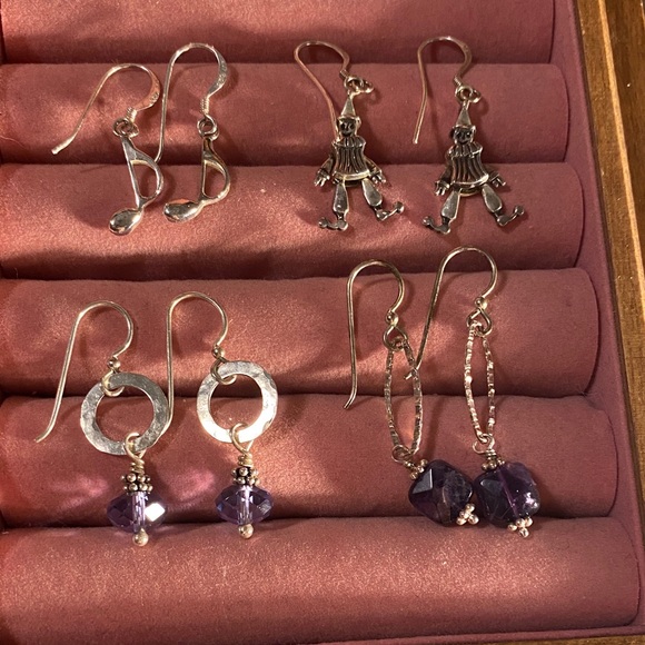 Musical Note Sterling Earrings - Picture 3 of 7